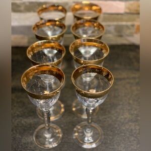 DOROTHY THORPE | Set of 8 | DTC30 Gold Trim Wine Glasses